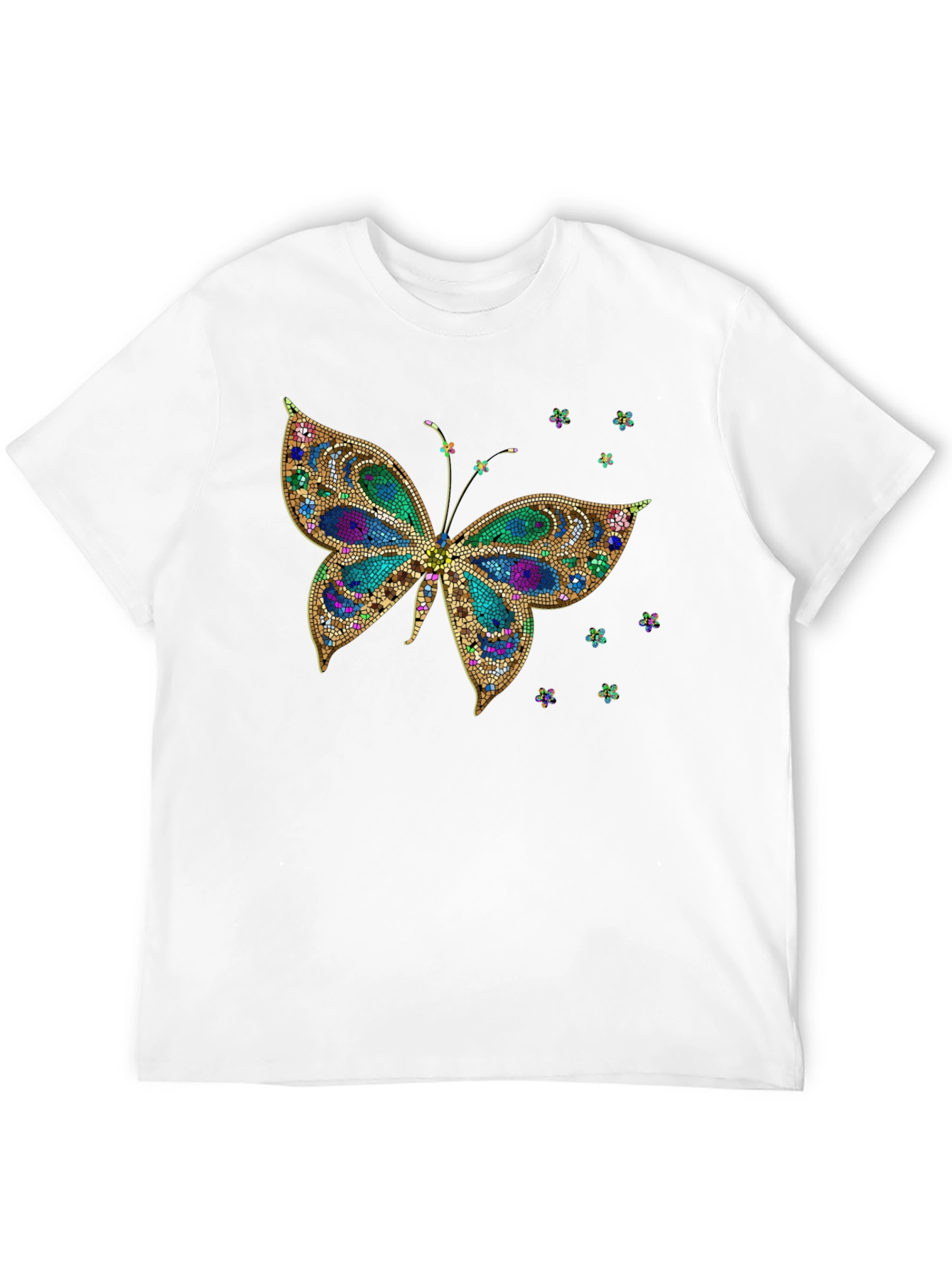 Butterfly Print Crew Neck T-Shirt