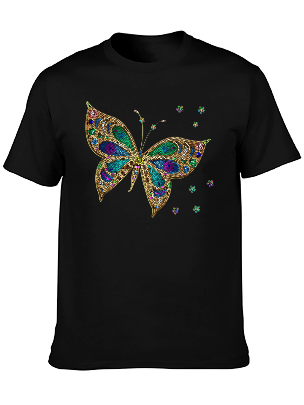 Butterfly Print Crew Neck T-Shirt