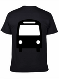 Bus Graphic T-Shirt - Black Cotton Tee