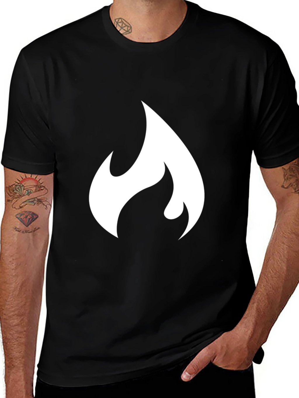 Flame Graphic Black T-Shirt