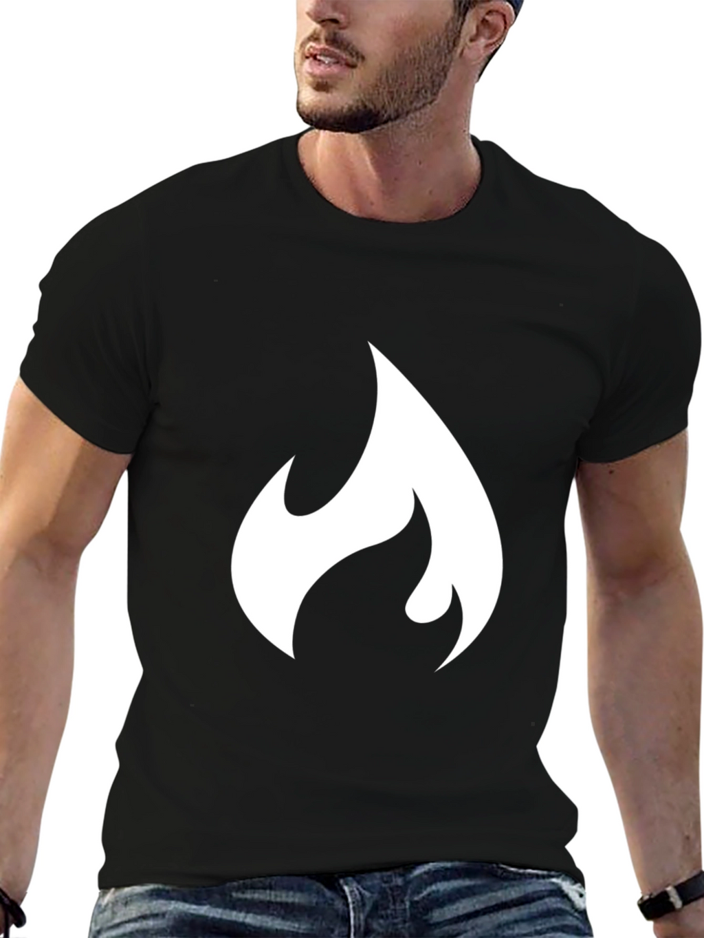 Flame Graphic Black T-Shirt