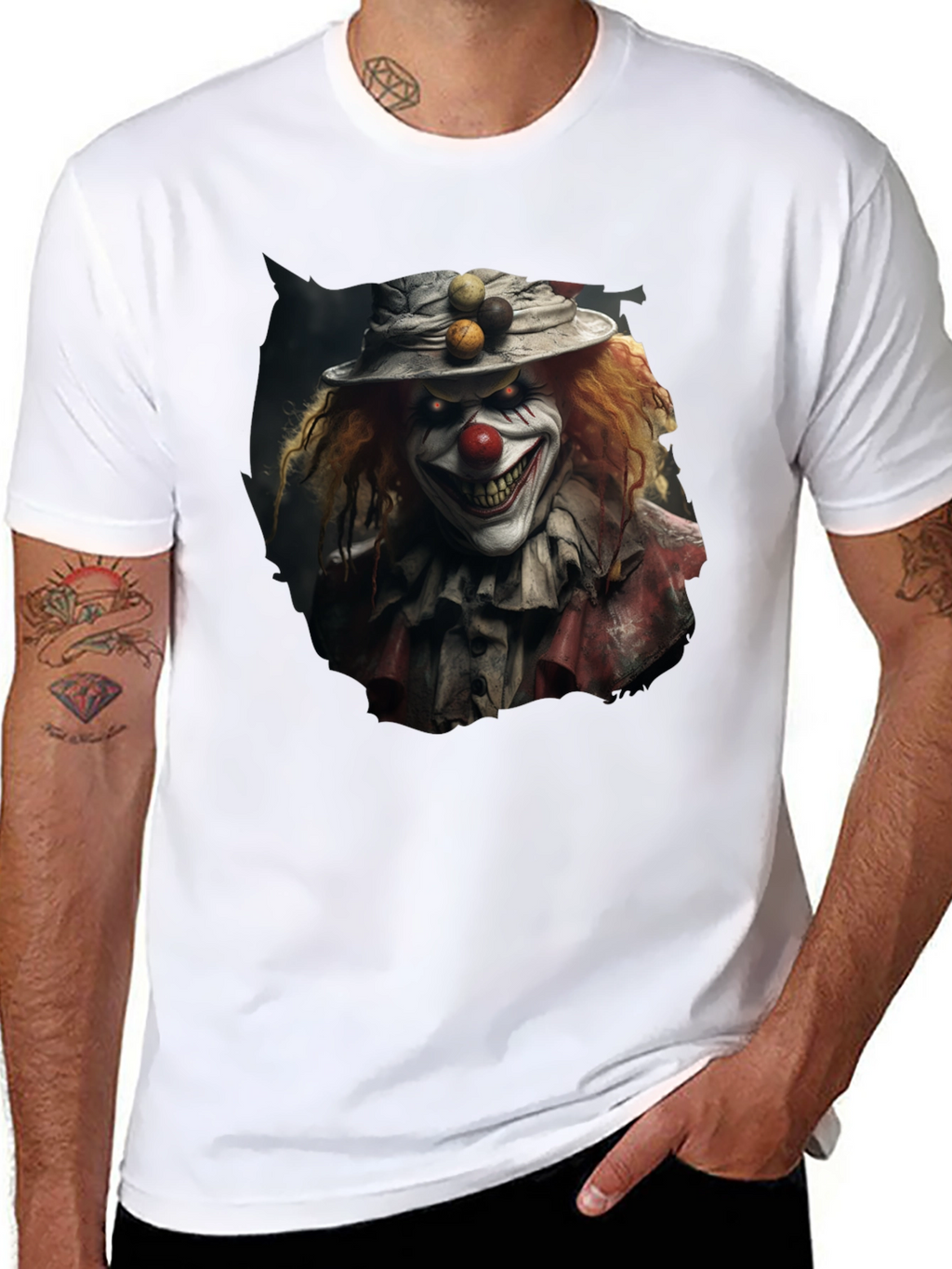 Creepy Clown Graphic Tee - Halloween