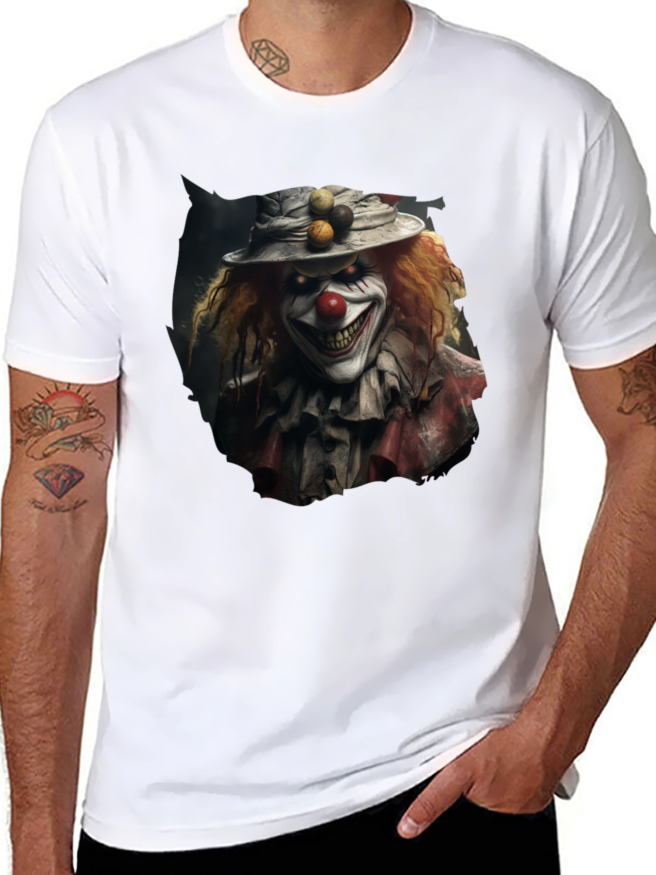 Creepy Clown Graphic Tee - Halloween