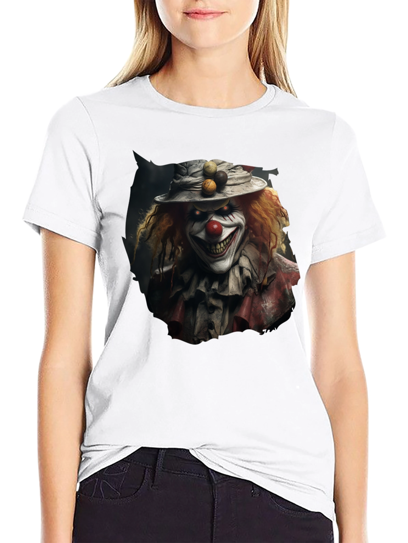 Creepy Clown Graphic Tee - Halloween
