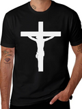 Crucifix Graphic Tee - Black Christian T-Shirt