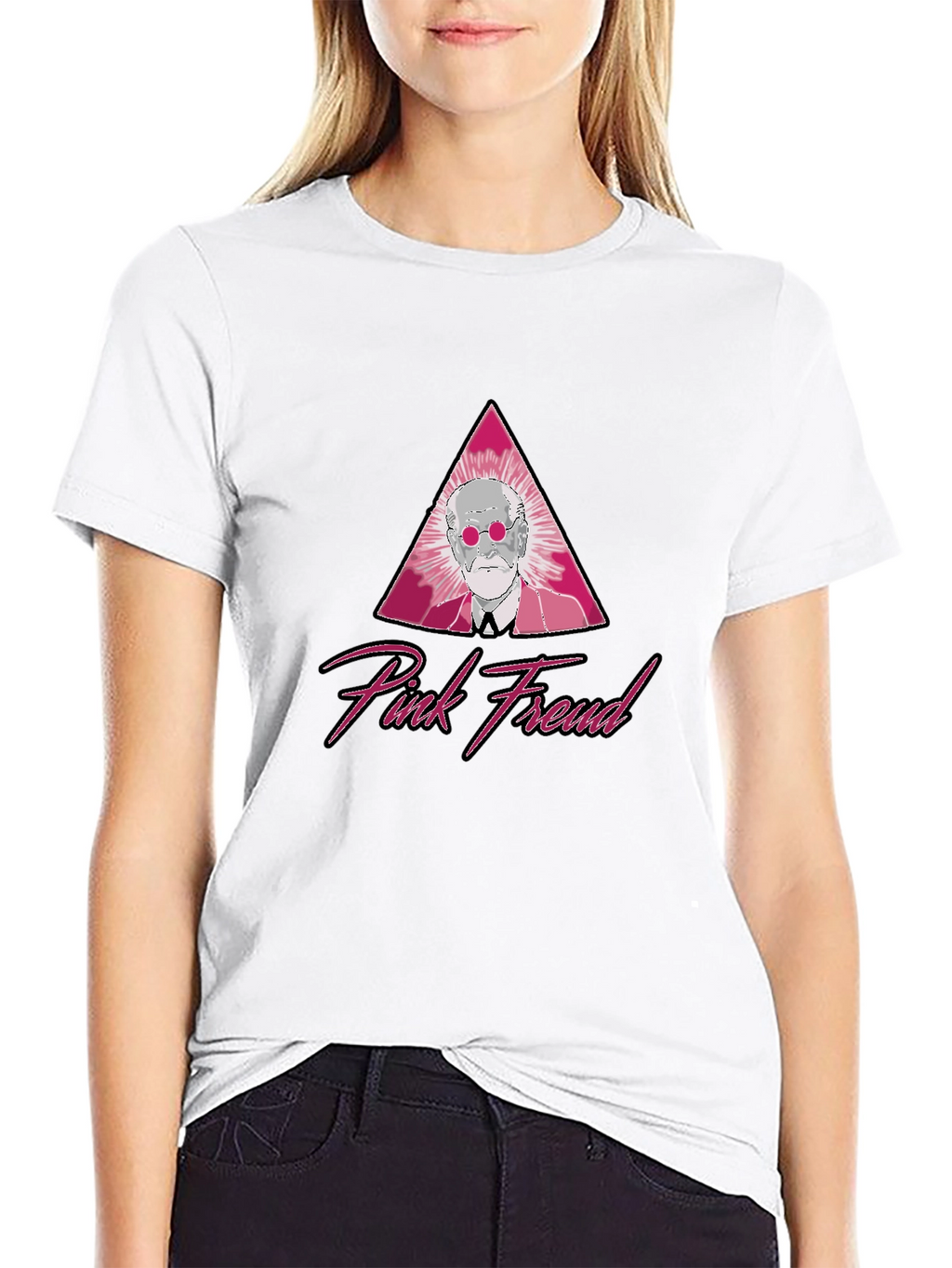 Pink Freud Graphic T-Shirt - Classic Style