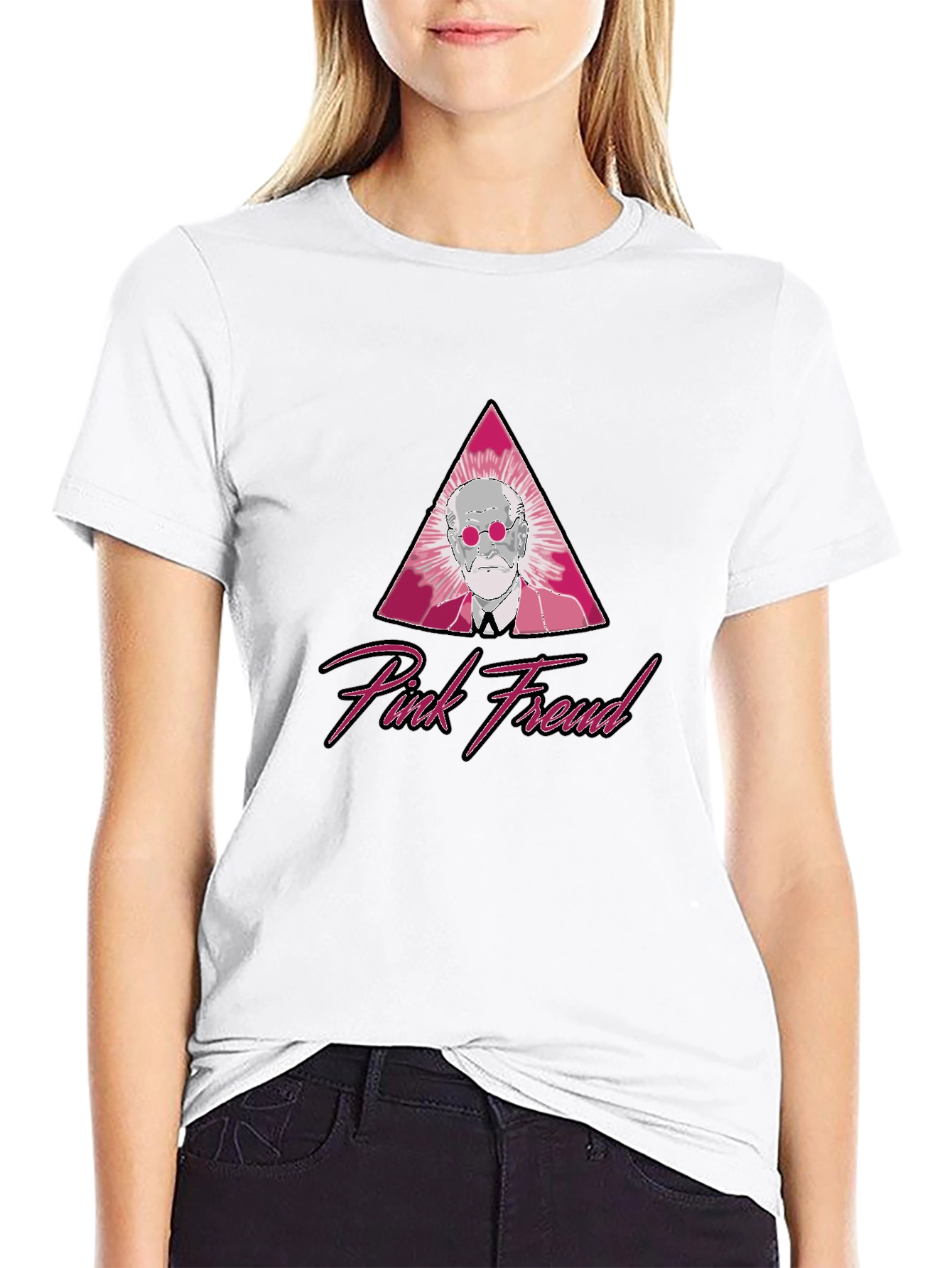 Pink Freud Graphic T-Shirt - Classic Style