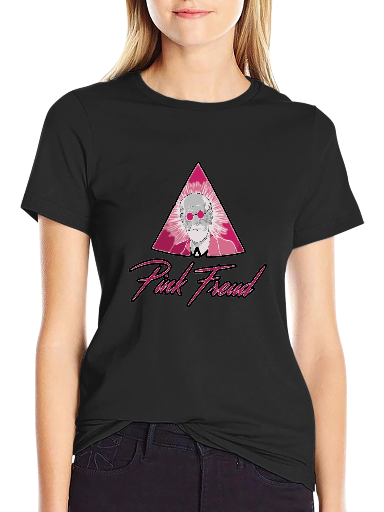 Pink Freud Graphic T-Shirt - Classic Style