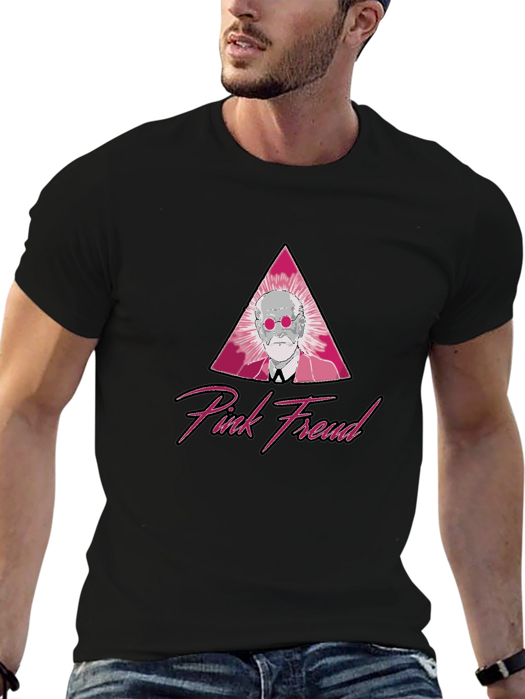 Pink Freud Graphic T-Shirt - Classic Style