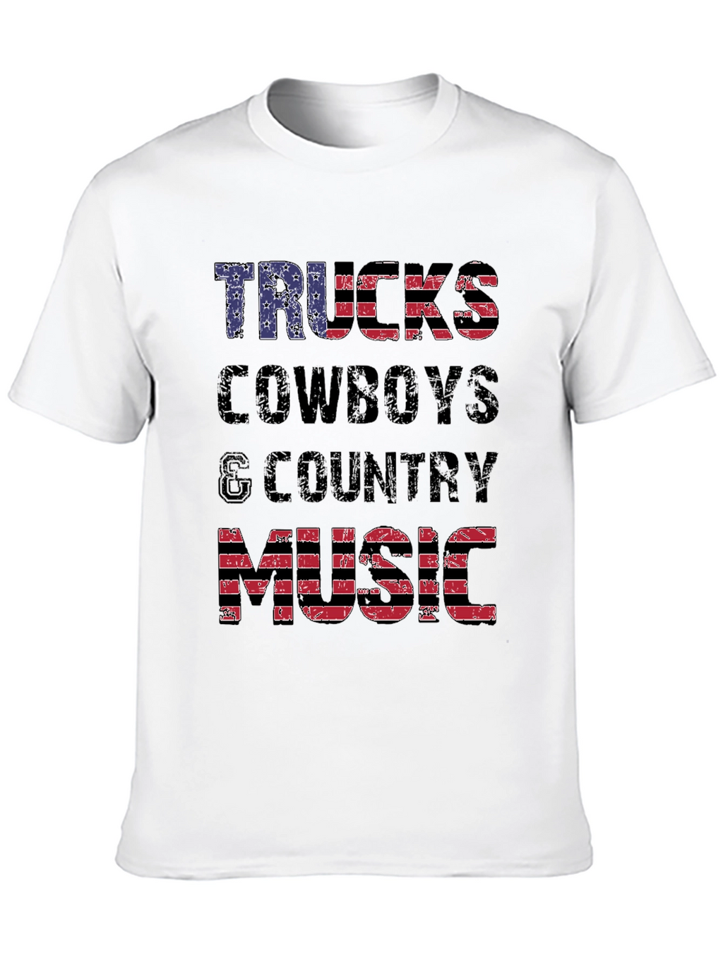 Trucks Cowboys & Country Music American Flag T-Shirt