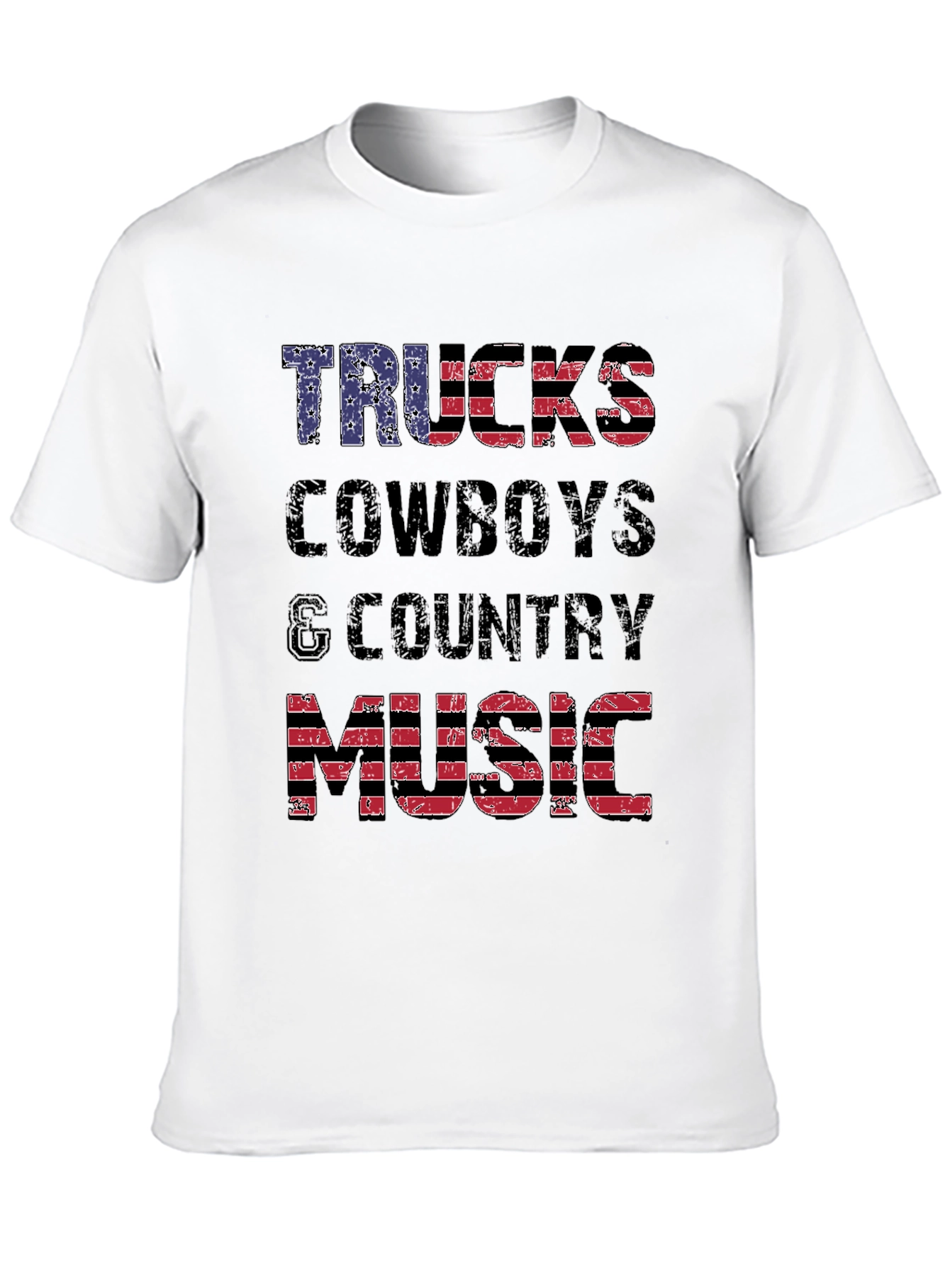 Trucks Cowboys & Country Music American Flag T-Shirt
