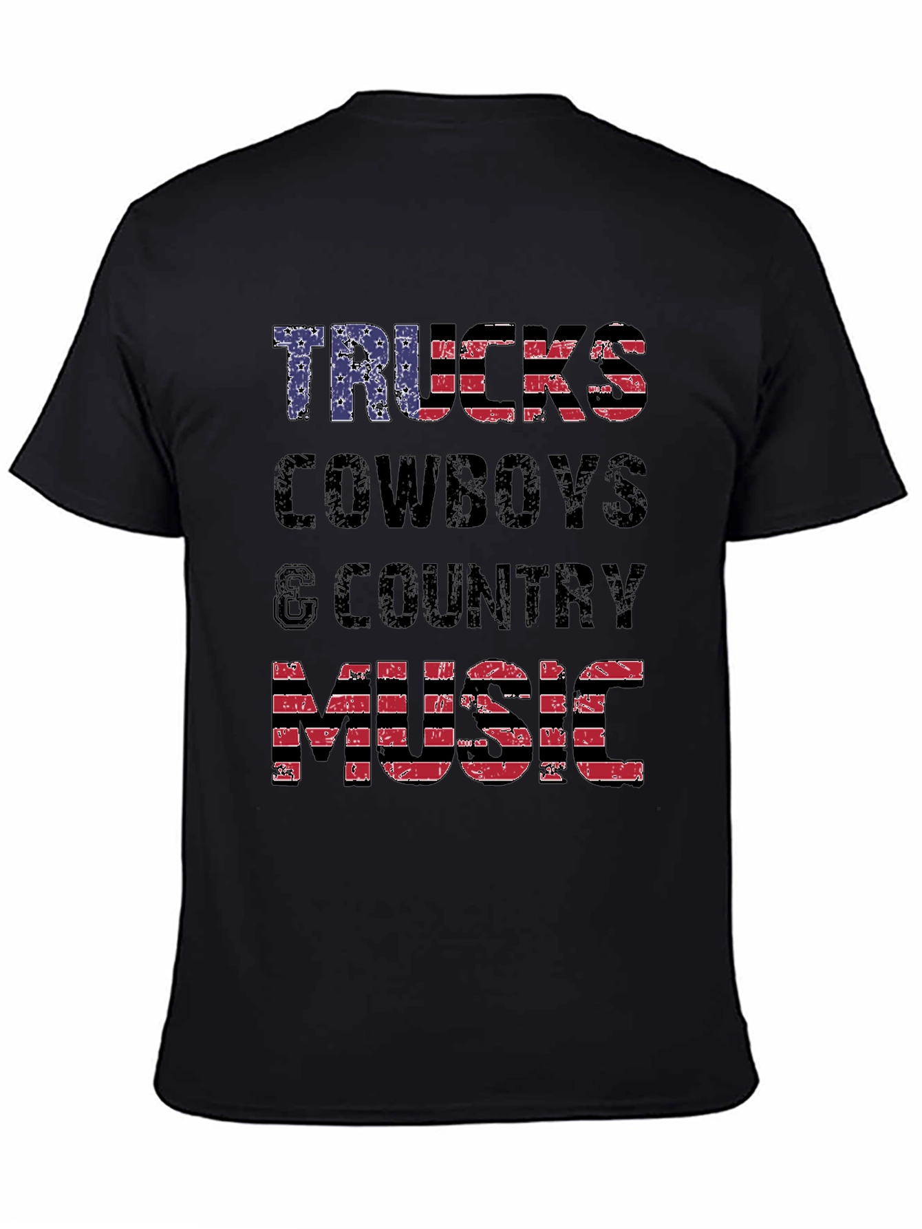 Trucks Cowboys & Country Music American Flag T-Shirt