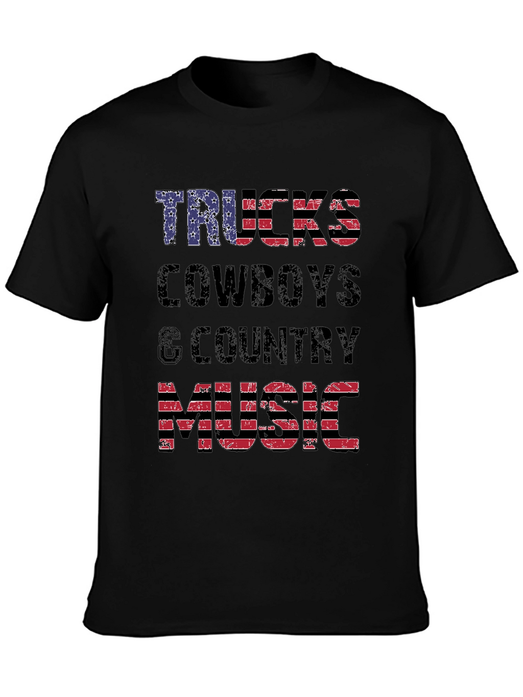 Trucks Cowboys & Country Music American Flag T-Shirt