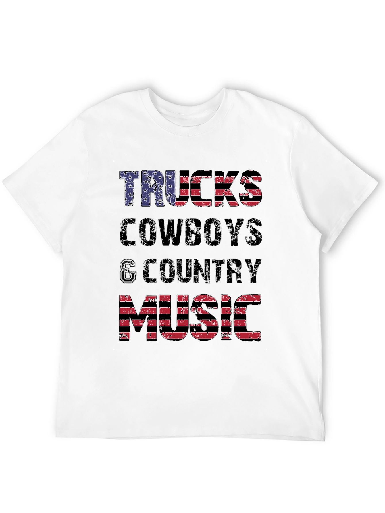 Trucks Cowboys & Country Music American Flag T-Shirt