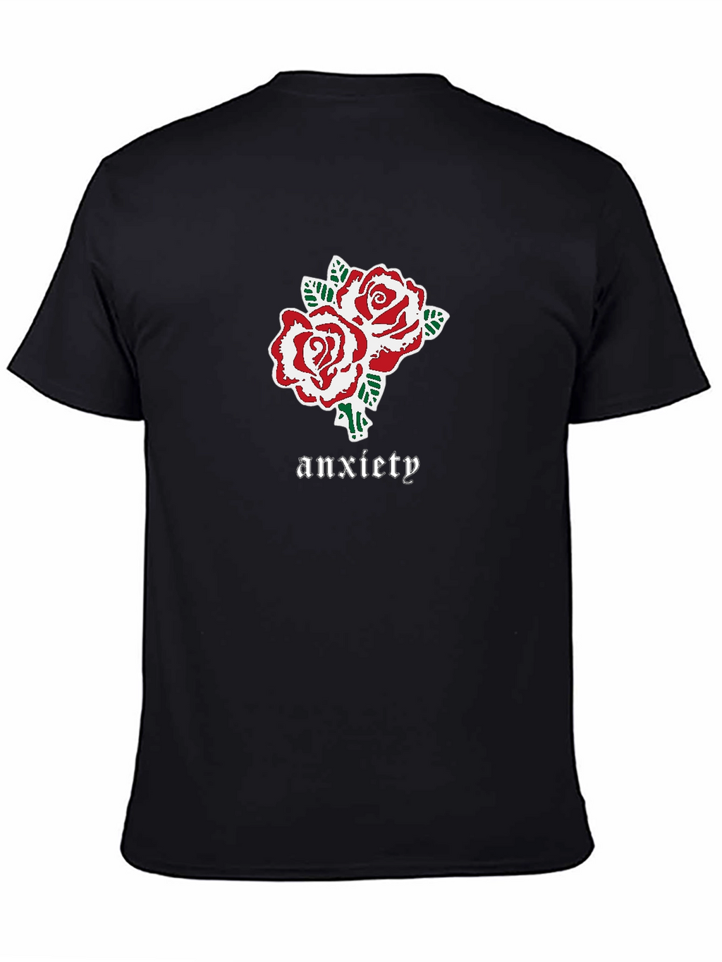 Anxiety Roses Graphic Black T-Shirt