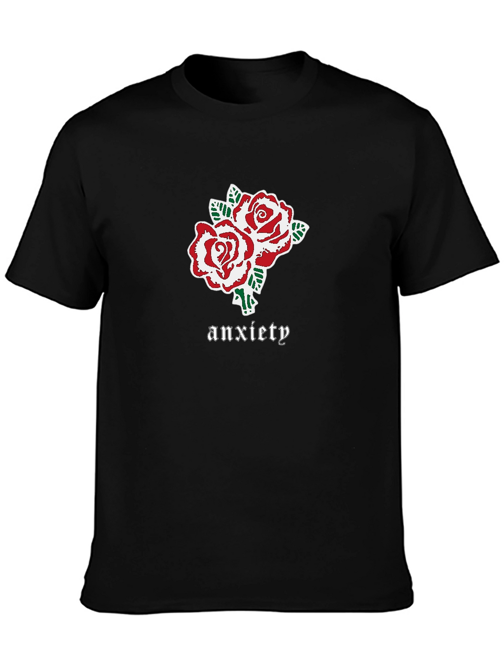Anxiety Roses Graphic Black T-Shirt
