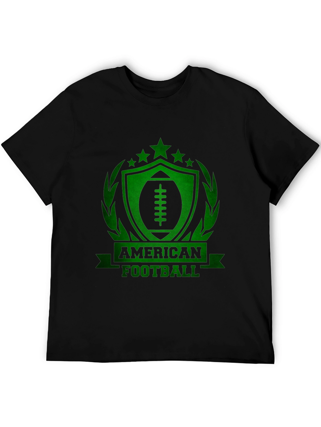 American Football Graphic Tee - Black Cotton T-Shirt