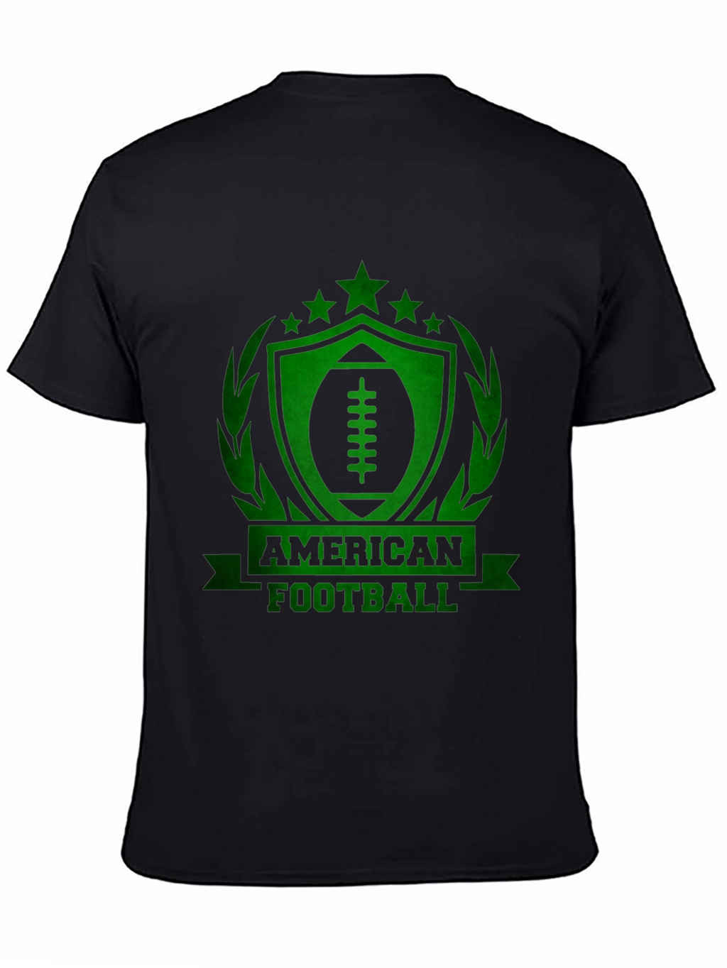 American Football Graphic Tee - Black Cotton T-Shirt
