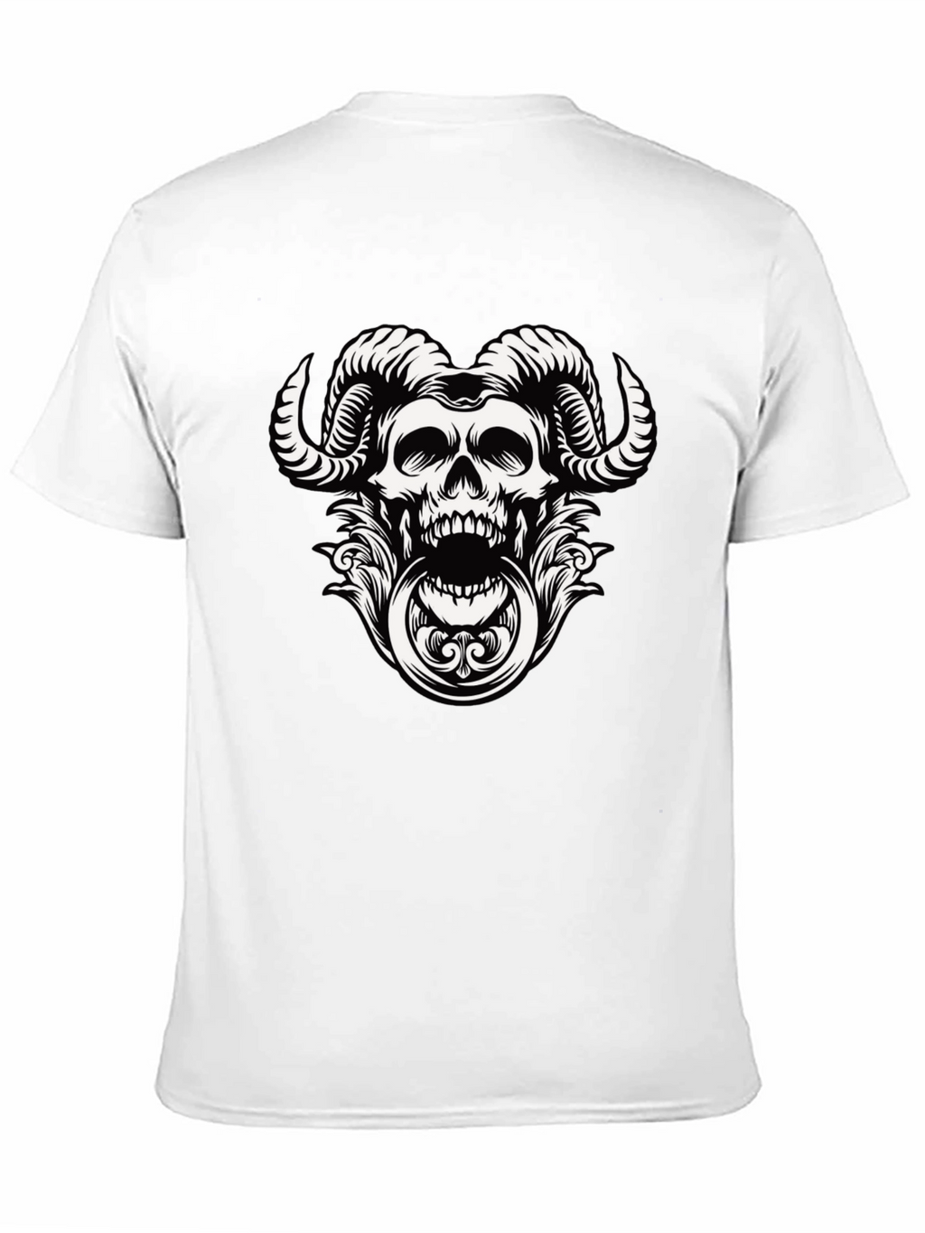 Skull Horns Graphic Tee - Mens Black T-Shirt