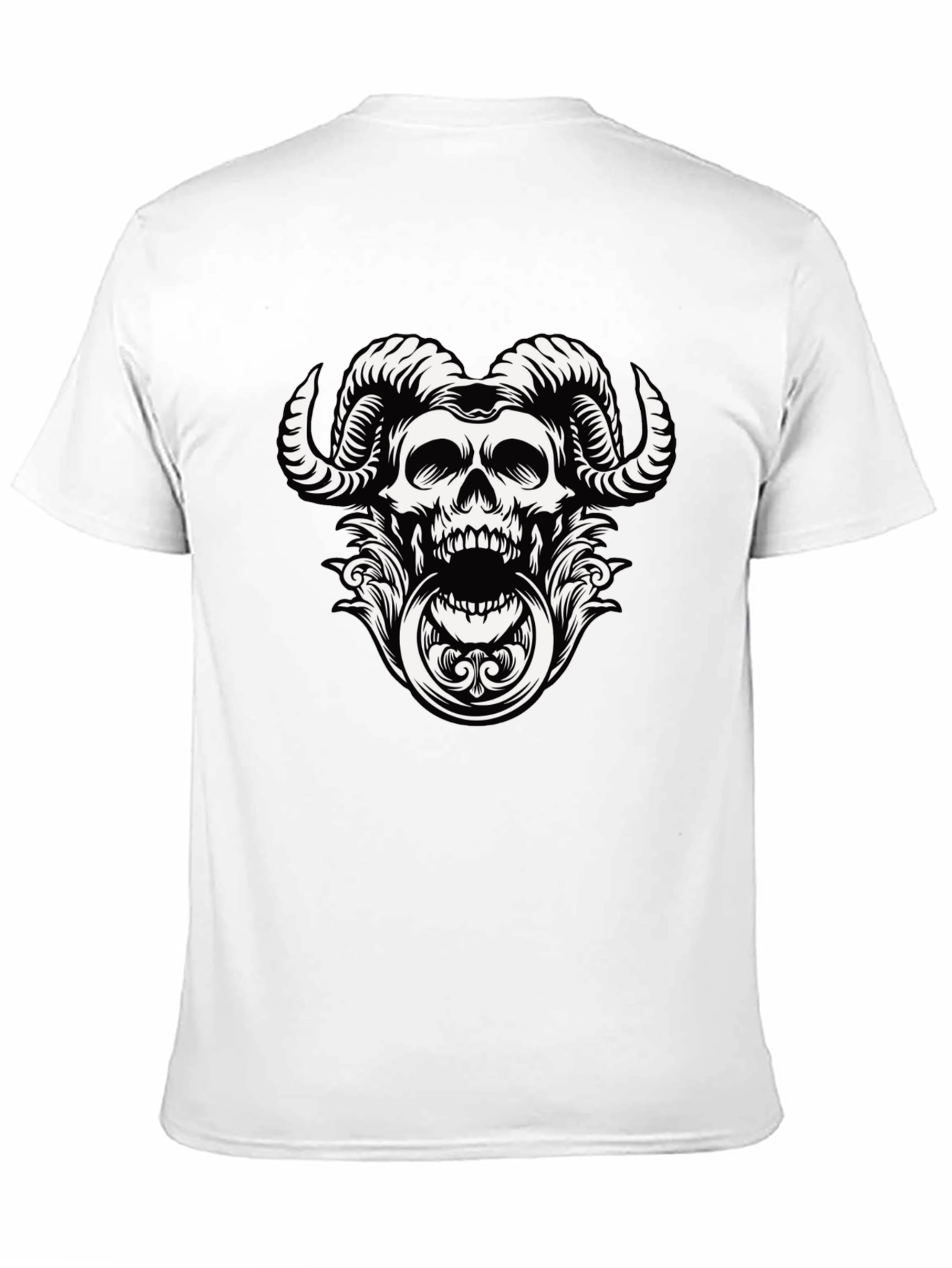 Skull Horns Graphic Tee - Mens Black T-Shirt