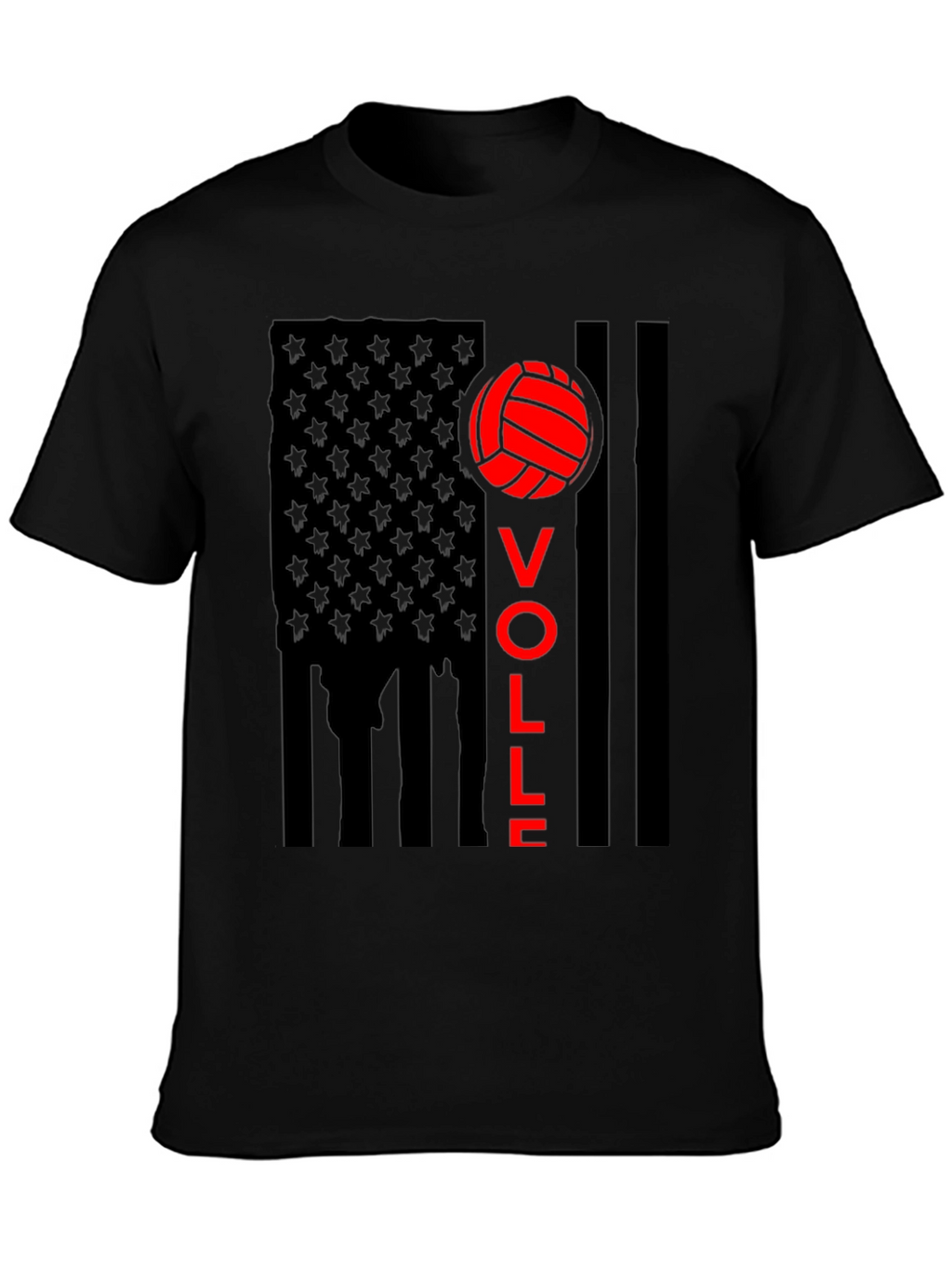 Volleyball USA Flag Graphic Tee