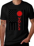 Volleyball USA Flag Graphic Tee