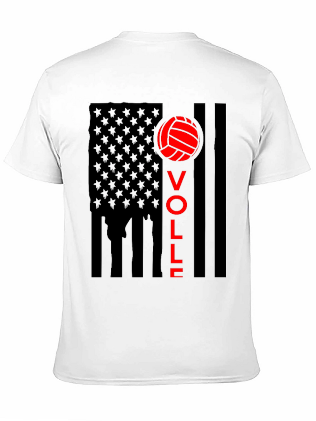 Volleyball USA Flag Graphic Tee