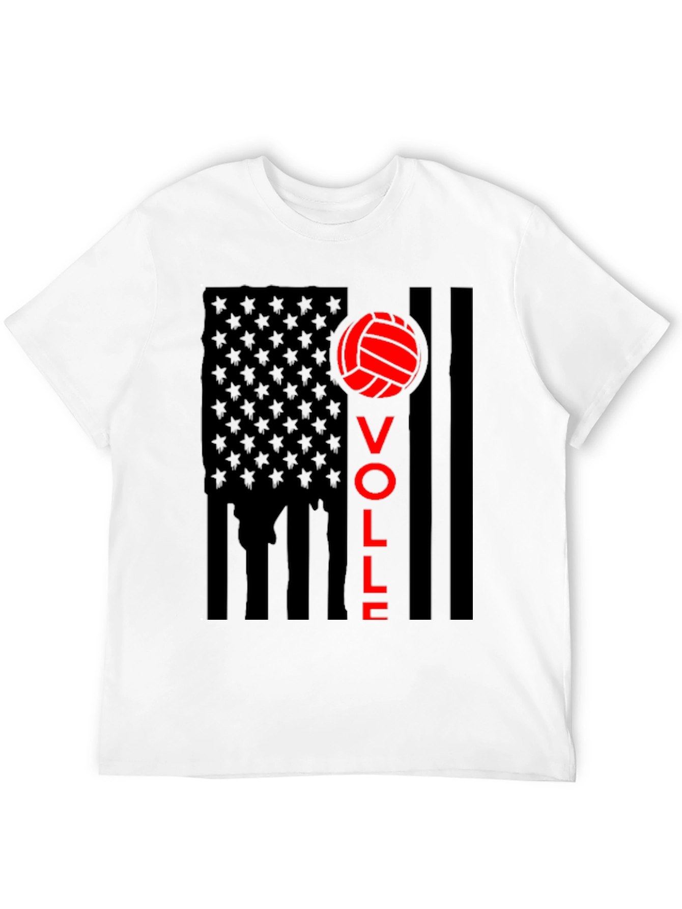 Volleyball USA Flag Graphic Tee