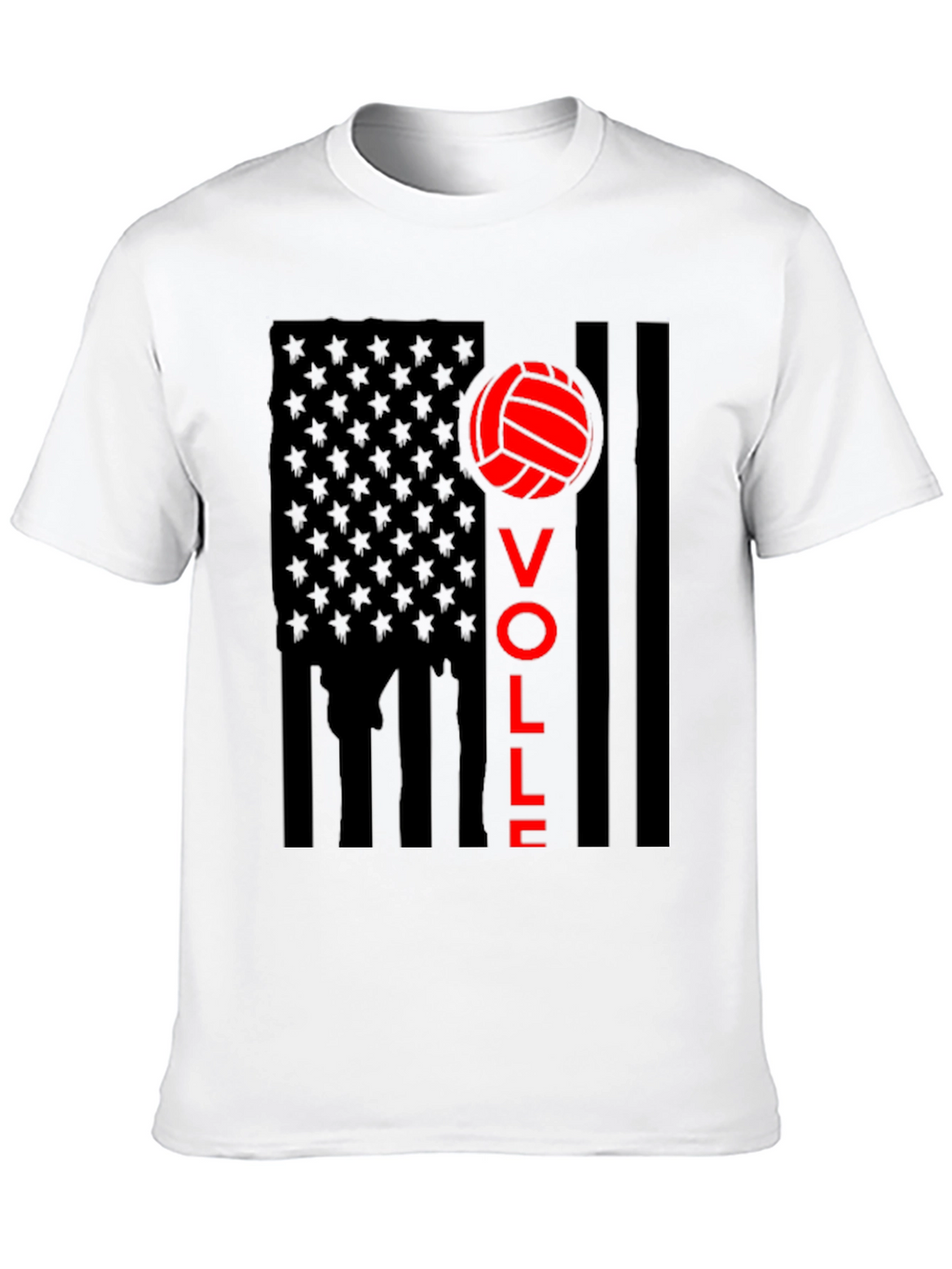 Volleyball USA Flag Graphic Tee