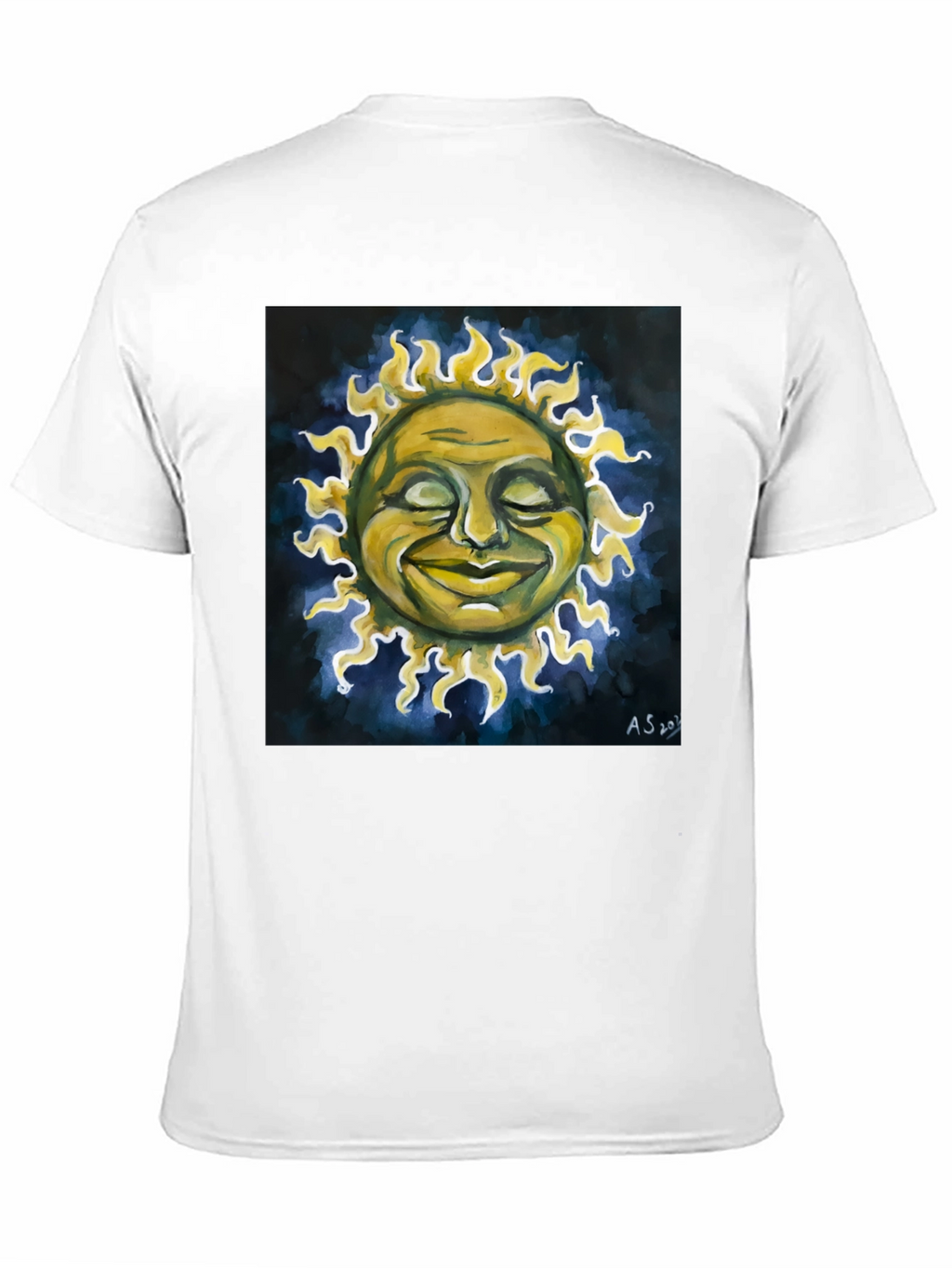 Smiling Sun Graphic Tee - Black Crew Neck
