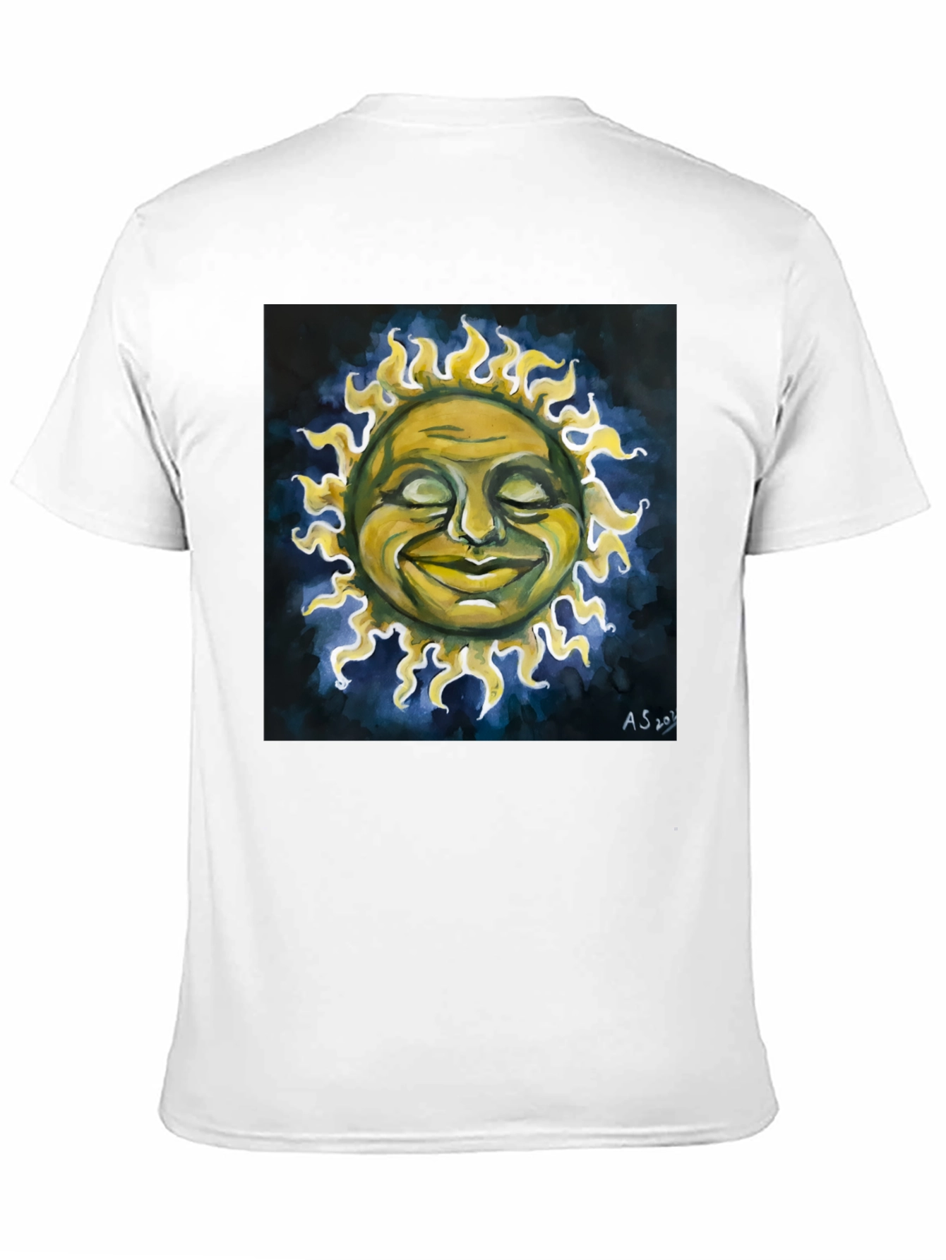 Smiling Sun Graphic Tee - Black Crew Neck