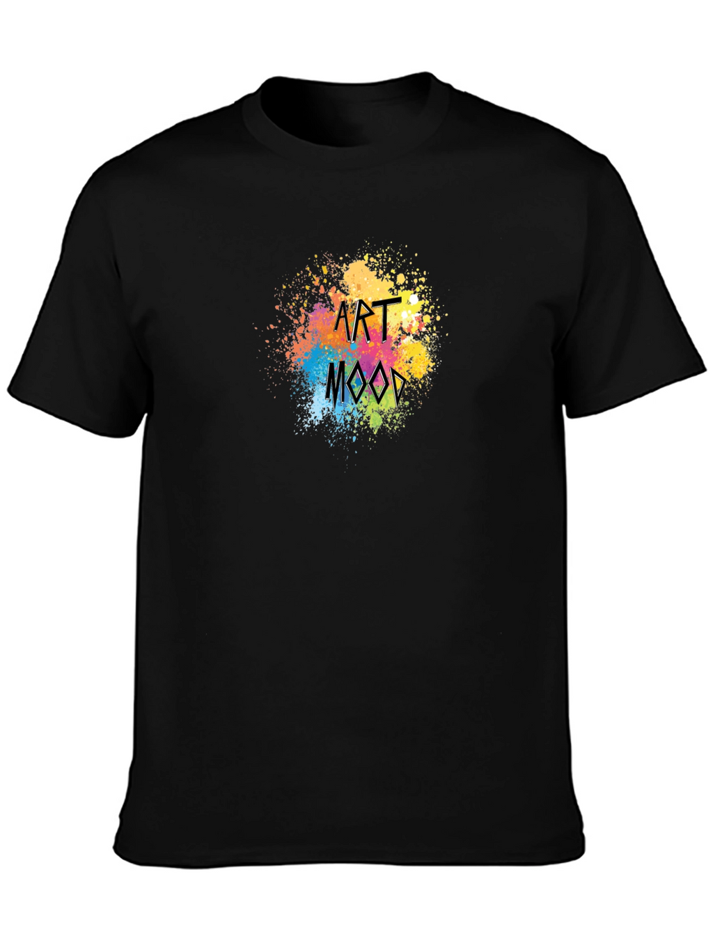 Art Mood Black T-Shirt - Stylish Paint Splatter Design