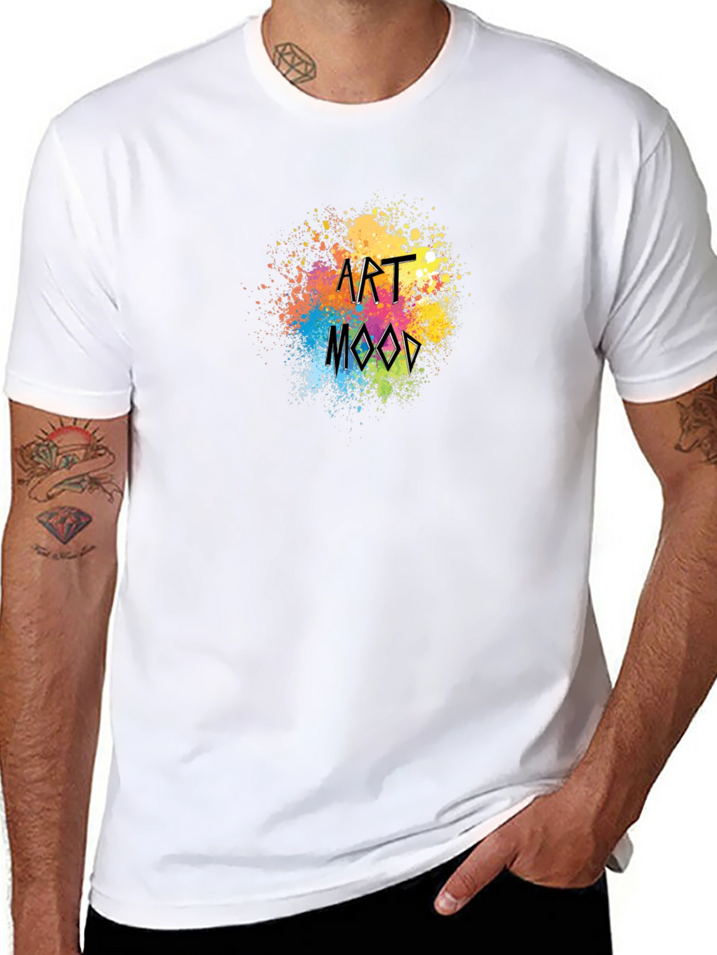 Art Mood Black T-Shirt - Stylish Paint Splatter Design