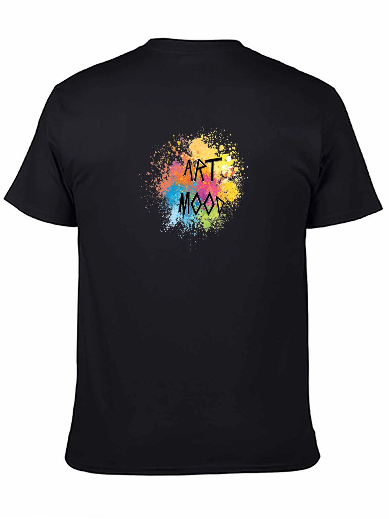 Art Mood Black T-Shirt - Stylish Paint Splatter Design