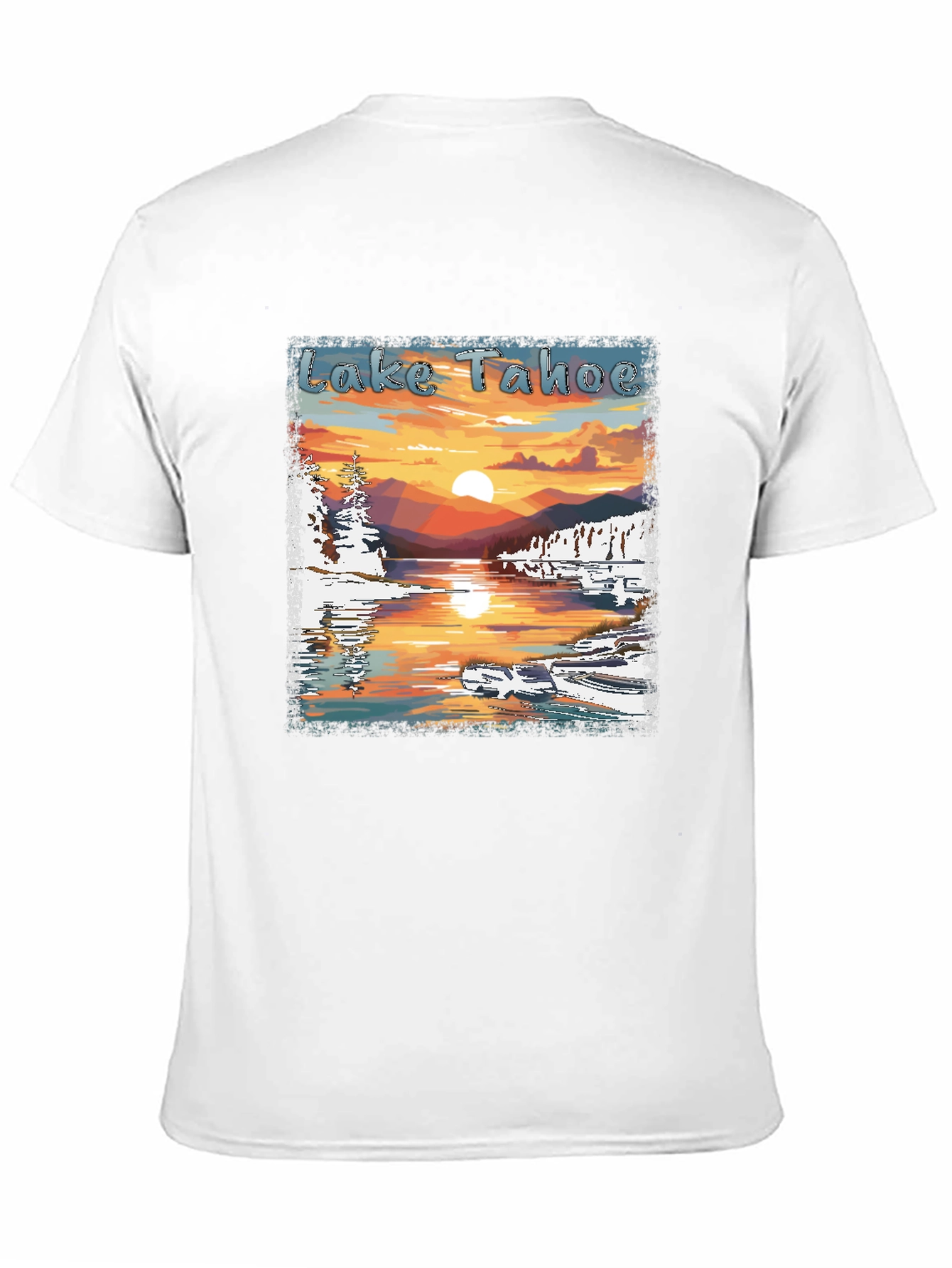 Lake Tahoe Sunset Graphic Tee - Nature Lover Shirt