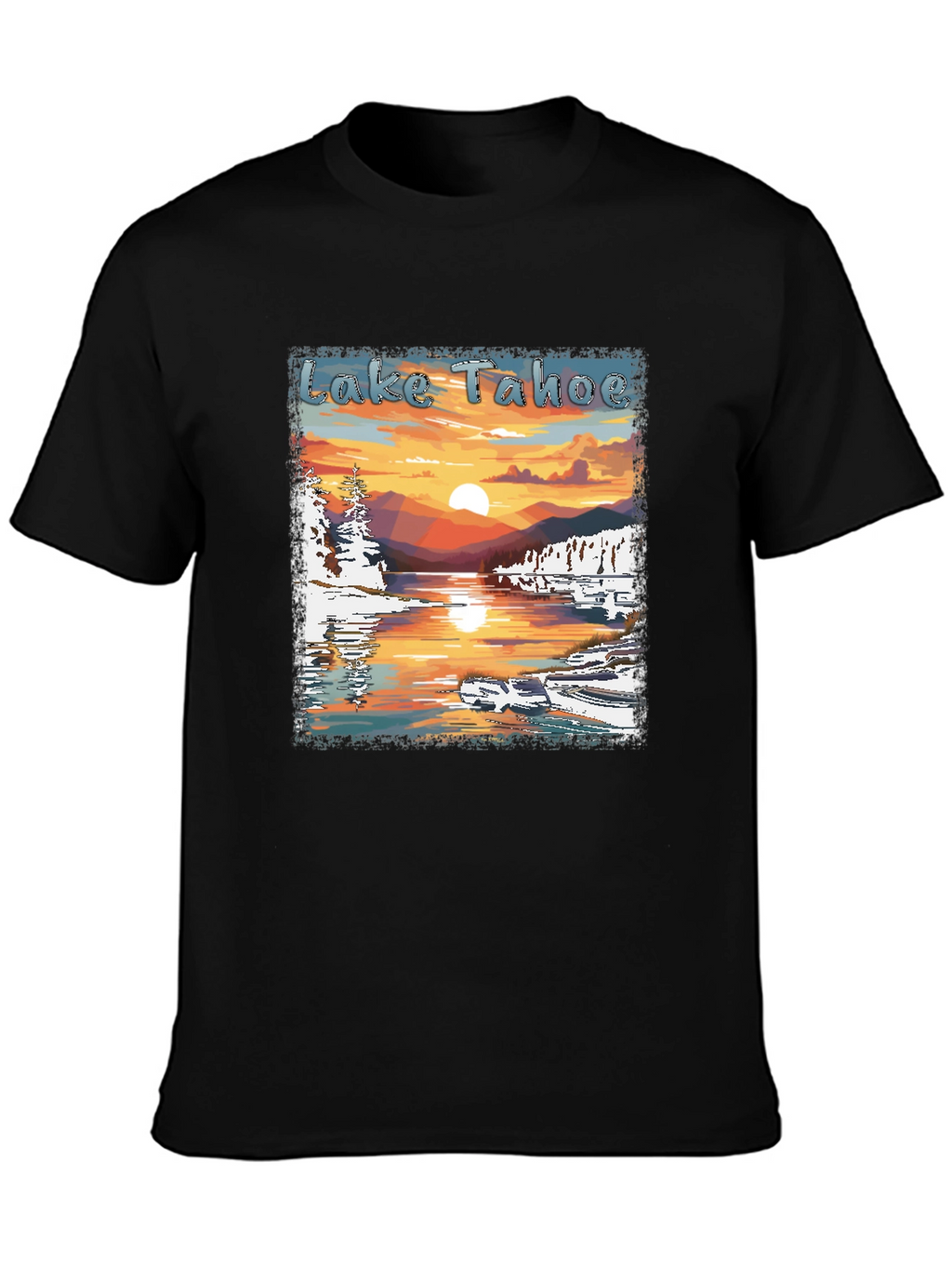Lake Tahoe Sunset Graphic Tee - Nature Lover Shirt