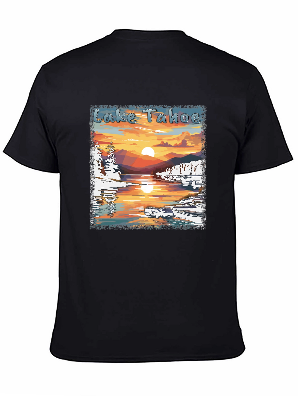 Lake Tahoe Sunset Graphic Tee - Nature Lover Shirt