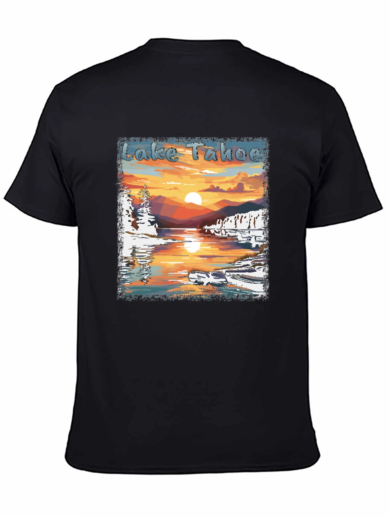 Lake Tahoe Sunset Graphic Tee - Nature Lover Shirt