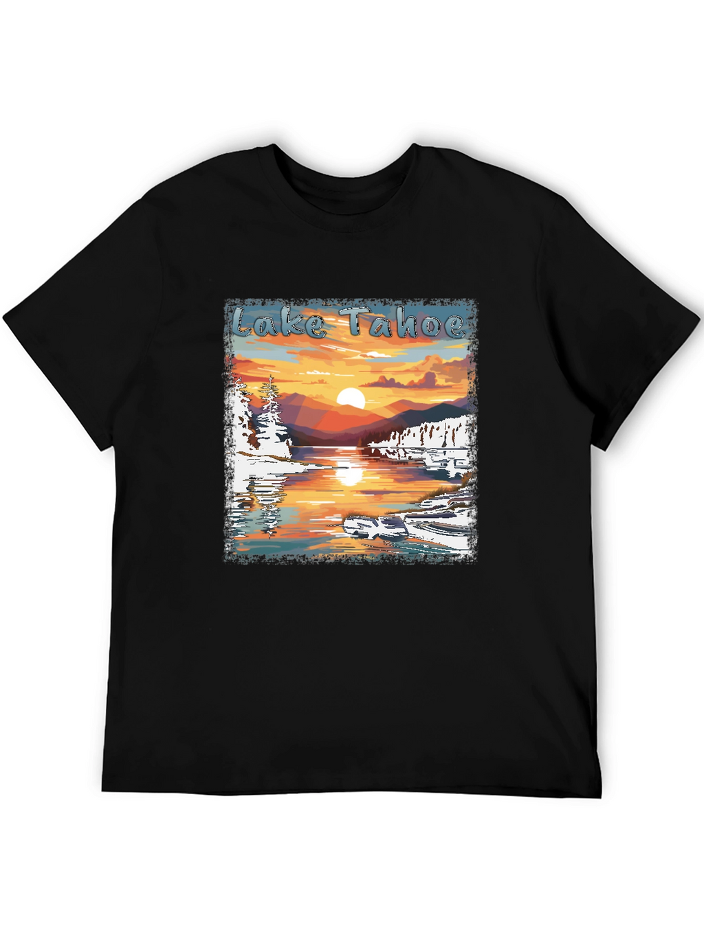 Lake Tahoe Sunset Graphic Tee - Nature Lover Shirt