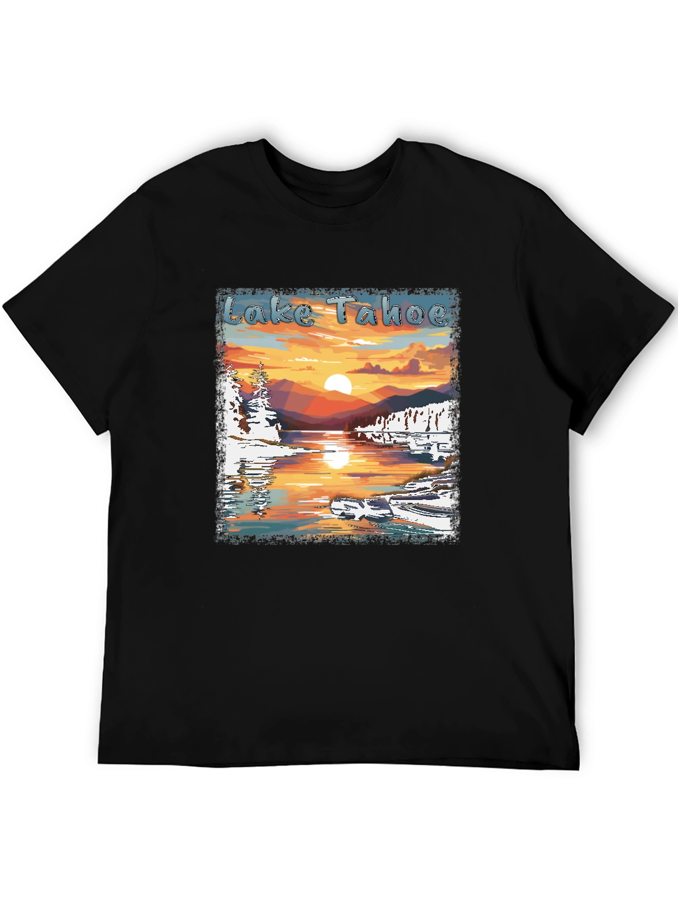 Lake Tahoe Sunset Graphic Tee - Nature Lover Shirt