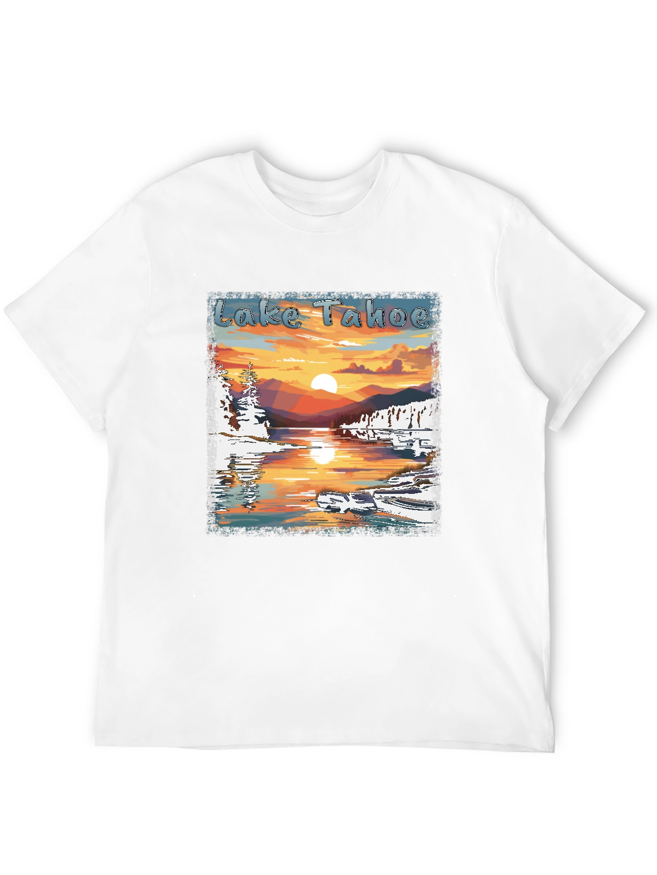 Lake Tahoe Sunset Graphic Tee - Nature Lover Shirt