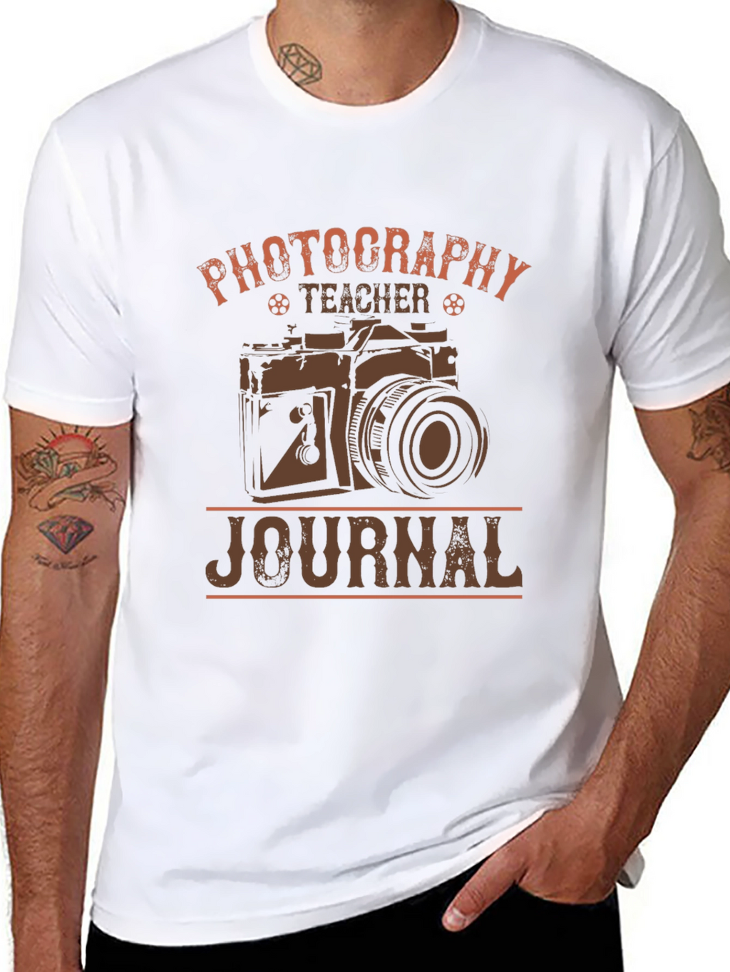 Photography Teacher Journal T-Shirt - Camera Design