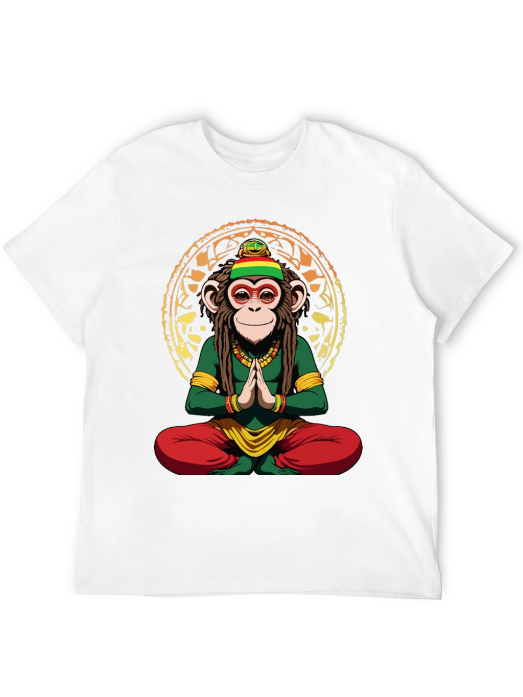 Rasta Monkey T-Shirt - Meditating Ape Graphic Tee