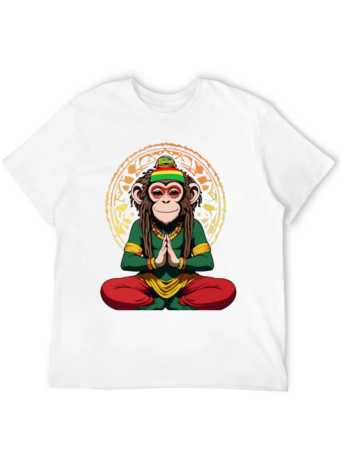 Rasta Monkey T-Shirt - Meditating Ape Graphic Tee