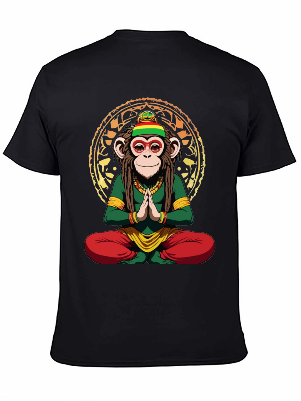 Rasta Monkey T-Shirt - Meditating Ape Graphic Tee