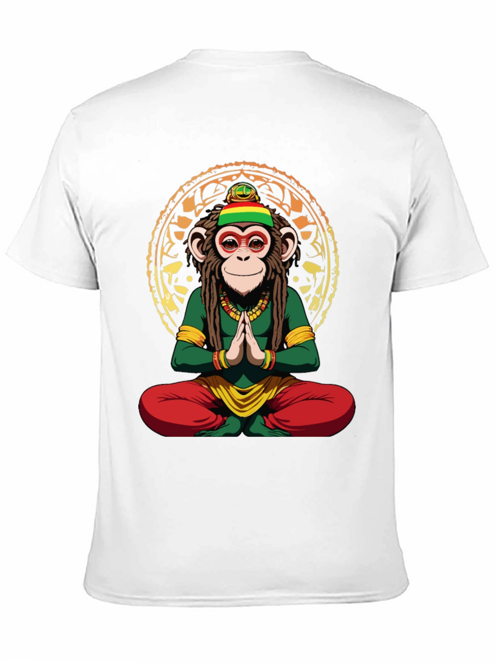 Rasta Monkey T-Shirt - Meditating Ape Graphic Tee