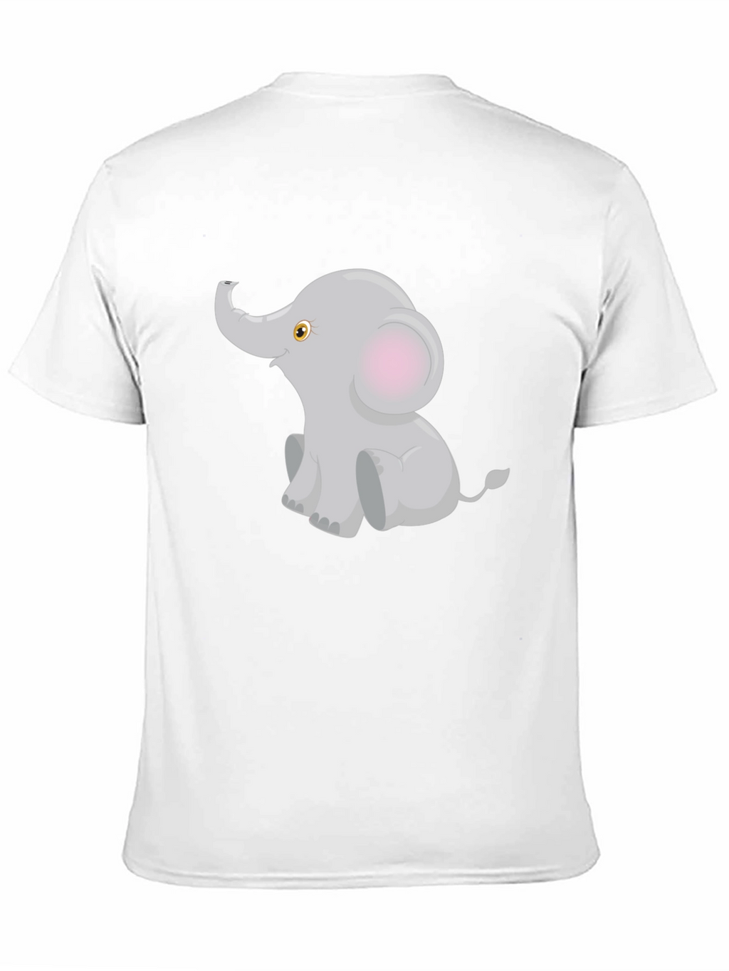 Cute Elephant Graphic Tee - Black Cotton Blend T-Shirt