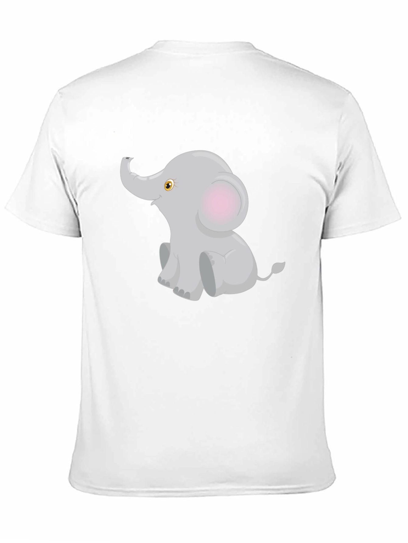 Cute Elephant Graphic Tee - Black Cotton Blend T-Shirt