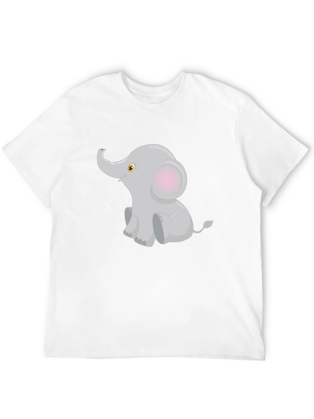 Cute Elephant Graphic Tee - Black Cotton Blend T-Shirt