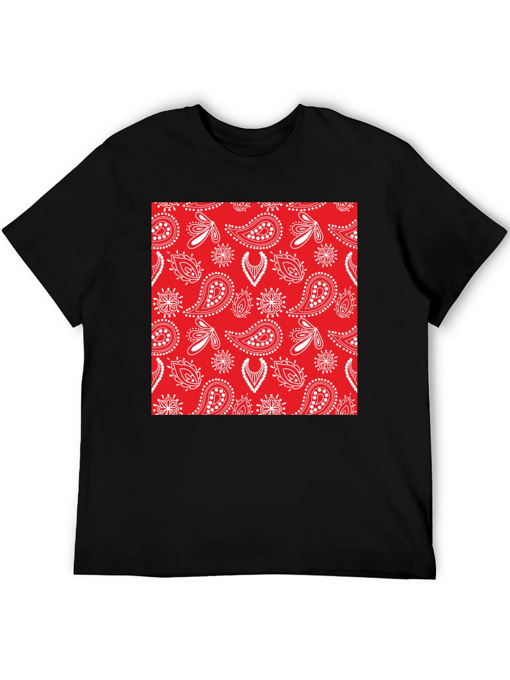 Red Bandana Pattern T-Shirt